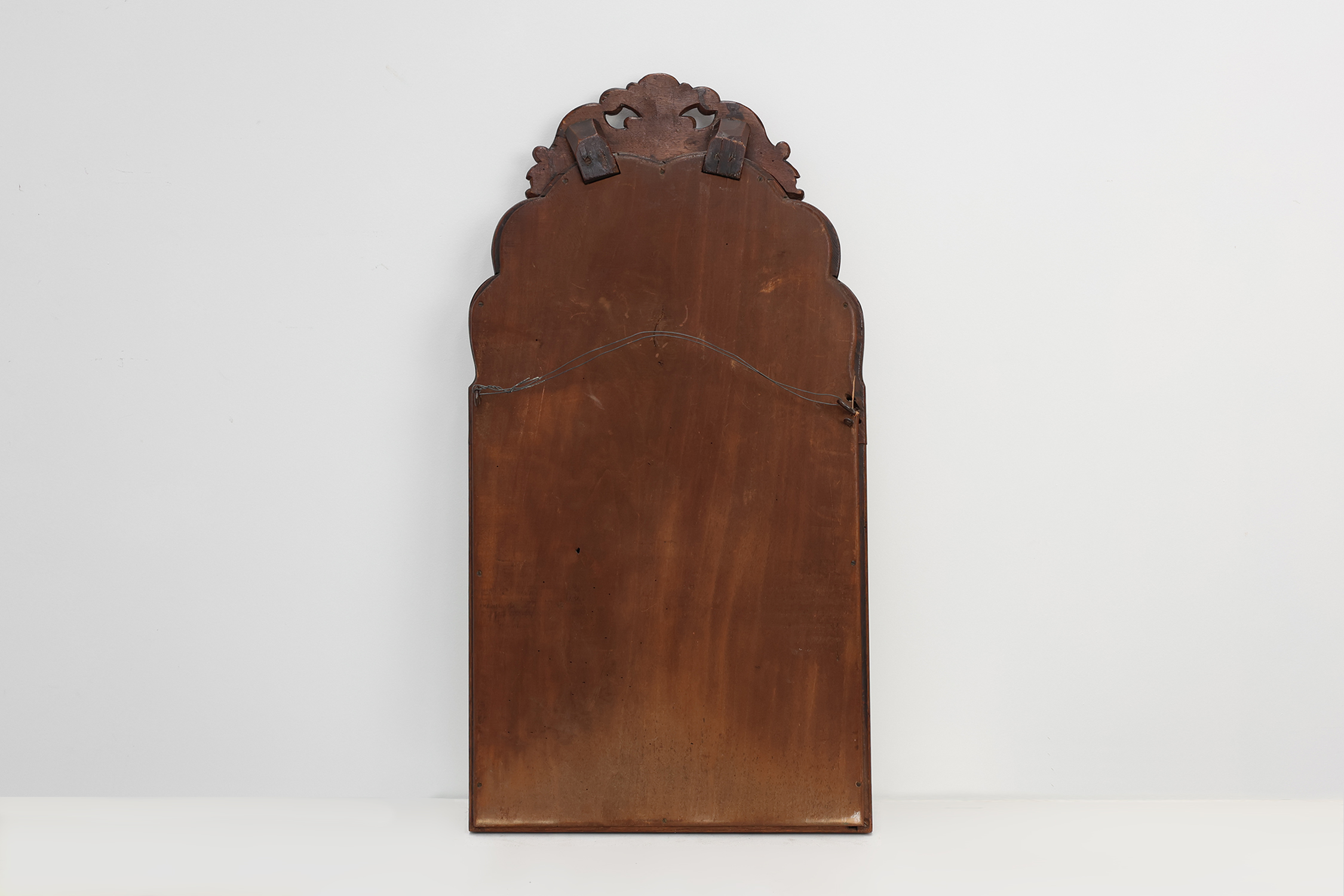 Louis XV style root veneer mirror with scalloped curved frame and oister crest, France late 19th centurythumbnail